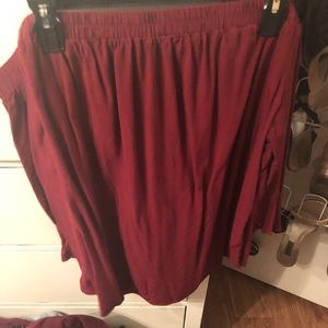 Maroon off the shoulder blouse